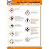 Poster CLP - Identification des Pictogrammes de Danger - Plastifié - 297x420 mm