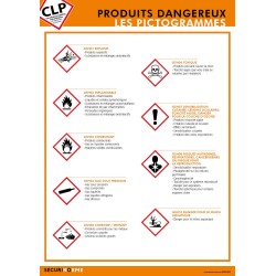 Poster CLP - Identification des Pictogrammes de Danger - Plastifié - 297x420 mm