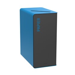 Poubelle de tri - Design avec bac roulant - Acier - 65 L  - Bleu