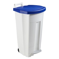 Poubelle alimentaire mobile à pédale   - Bleu - 90