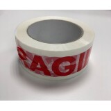 Ruban adhésif - Imprimé Fragile rouge sur blanc - 48 mm x 100 mm
