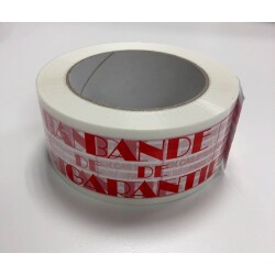 Ruban adhésif - Bande de garantie blanc imprimé - 48 x 100 mm