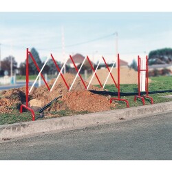 Barrière accordéon - Rouge et blanc - 1000x3000 mm - Acier  - Rouge