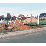 Barrière extensible - Rouge et blanc - 1000x3000 mm - Acier