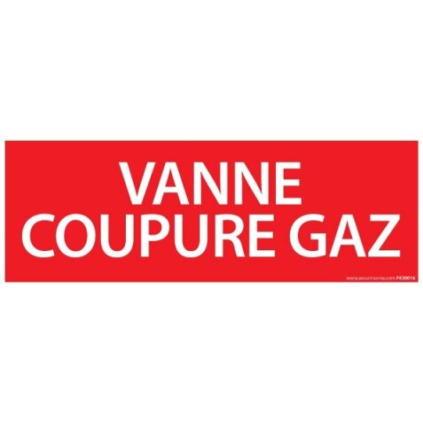 Panneau - Vanne coupure gaz - 210x75 mm