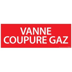 Panneau - Vanne coupure gaz - 210x75 mm