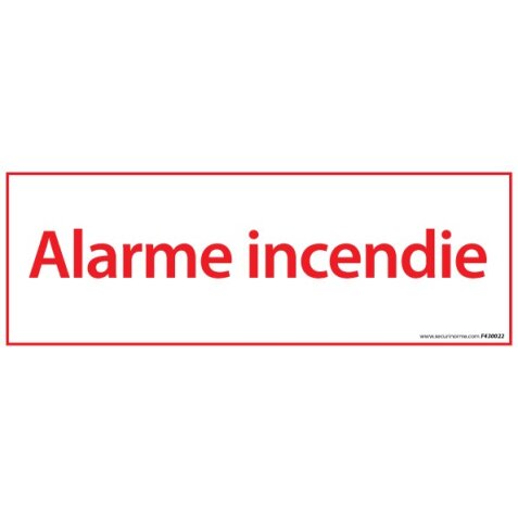 Panneau Alarme Incendie 210*75 mm