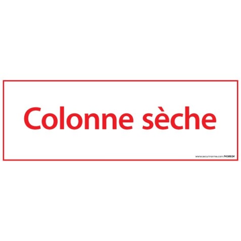 Panneau anti-incendie - Colonne sèche - 210x75 mm