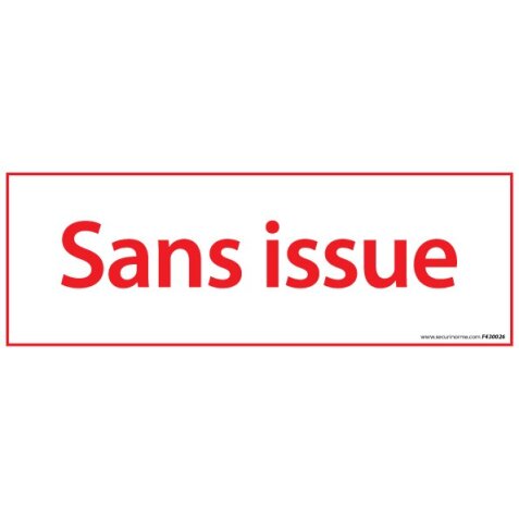 Panneau Sans issue 210*75 mm   - Vinyle Souple Autocollant