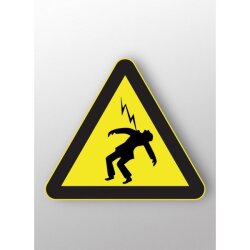 Panneau danger - Haute tension - W012 - 250 mm  - Vinyle Souple Autocollant