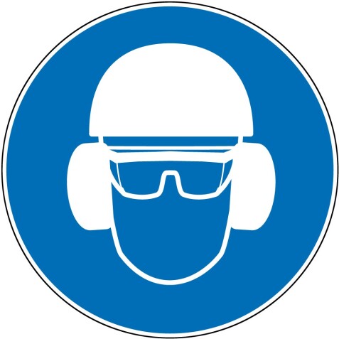 Panneau EPI obligatoire - Protection de la tête, de la vue et de l'ouïe - M014