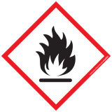 Etiquettes SGH02 Matières Inflammables - Vinyle  - 40 x 40 mm