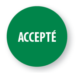 Pastilles "Accepté"- Adhésif - Diamètre 40 mm - Rouleau de 500