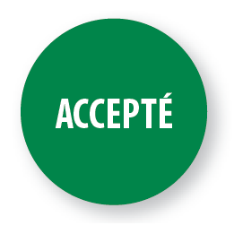 Rouleau d'étiquettes de contrôle - "Accepté"