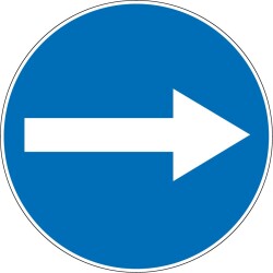 Panneau rond - Suivre la flèche