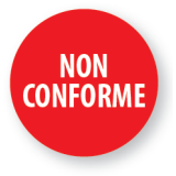Rouleau de 500 Pastilles - "Non Conforme" - Papier adhésif  - 40 mm