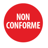 Rouleau d'étiquettes de contrôle - Non conforme - Adhésif permanent - diamètre 40 mm - Lot de 500