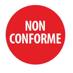 Rouleau d'étiquettes de contrôle - Non conforme - Adhésif permanent - diamètre 40 mm - Lot de 500