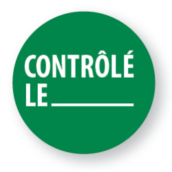 Rouleau d'étiquettes de contrôle - "Contrôlé le" avec zone de texte