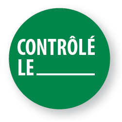 Rouleau d'étiquettes de contrôle - "Contrôlé le" avec zone de texte