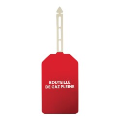 Plaquettes d'inspection - Danger Bouteille de gaz pleine - 85 x 145 mm - Polyester  - Rouge