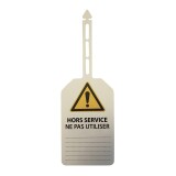 Plaquettes d'inspection - Danger + texte "Hors service ne pas utiliser" - 85 x 145 mm - Polyester