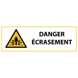Panneau de danger - Ecrasement - W019   - 297 x 105 mm - PVC