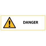 Panneau de danger - Danger - W001   - 297 x 105 mm - Vinyle Souple Autocollant