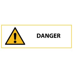 Panneau de danger - Danger - W001   - 297 x 105 mm - PVC