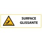 Panneau de danger - Surface glissante - W011   - 450 x 150 mm - Vinyle Souple Autocollant