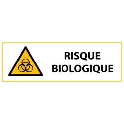 Panneau de danger - Risque biologique - W009   - 297 x 105 mm - Vinyle Souple Autocollant