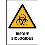 Panneau - Risque biologique - W009   - Vinyle Souple Autocollant - A4