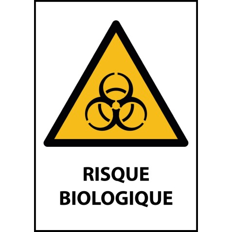 Panneau - Risque biologique - W009   - Vinyle Souple Autocollant - A4