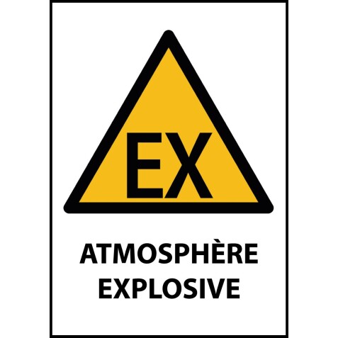 Panneau - Atmosphère explosive - W021  - Vinyle Souple Autocollant - A4