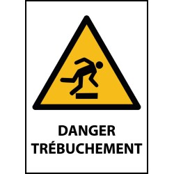 Panneau - Danger Trébuchement - W007   - Vinyle Souple Autocollant - A4