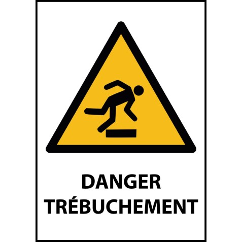Panneau - Danger Trébuchement - W007   - Vinyle Souple Autocollant - A4