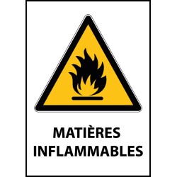 Panneau - Matières inflammables - W021   - Vinyle Souple Autocollant - A5