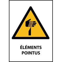 Panneau - Eléments pointus - W022   - Vinyle Souple Autocollant - A4