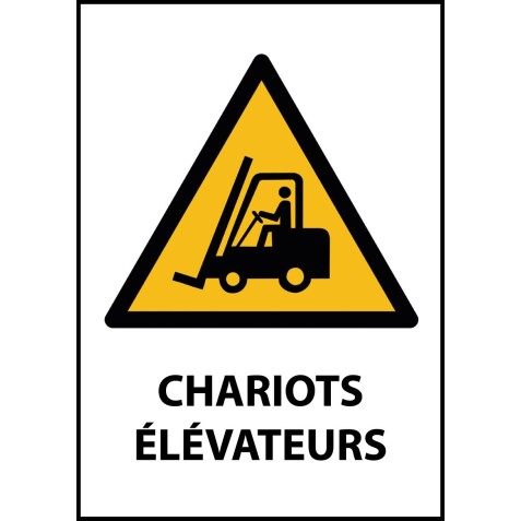 Panneau danger - Chariots élévateurs - W014