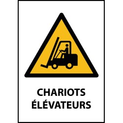 Panneau danger - Chariots élévateurs - W014