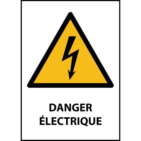 Panneau danger - Electricité - W012  - 297 x 420 - PVC dos adhésif