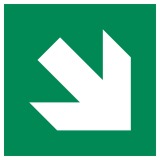 Panneau évacuation - Flèche diagonale bas droite
