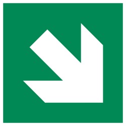 Panneau évacuation - Flèche diagonale bas droite