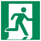 Panneau général - Sortie de secours droite - E002  - 125 x 125 mm - PVC