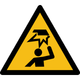 Pictogramme de danger - Obstacle en hauteur - W020   - 200 mm - Vinyle Souple Autocollant