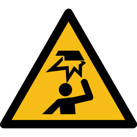 Pictogramme de danger - Obstacle en hauteur - W020   - 315 mm - PVC