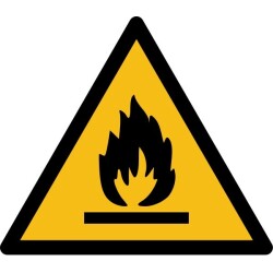 Panneau danger - Matières inflammables - W002  - Vinyle souple autocollant - 100