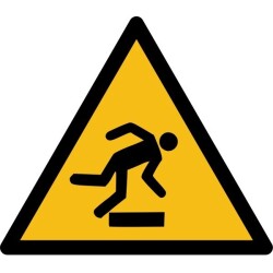 Pictogramme de danger - Trébuchement - W007   - 200 mm - Vinyle Souple Autocollant