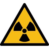 Pictogramme de danger - Matières radioactives ou radiations - W003   - 50 mm - Vinyle Souple Autocollant
