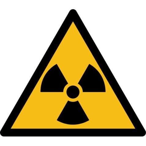 Pictogramme de danger - Matières radioactives ou radiations - W003   - 50 mm - Vinyle Souple Autocollant